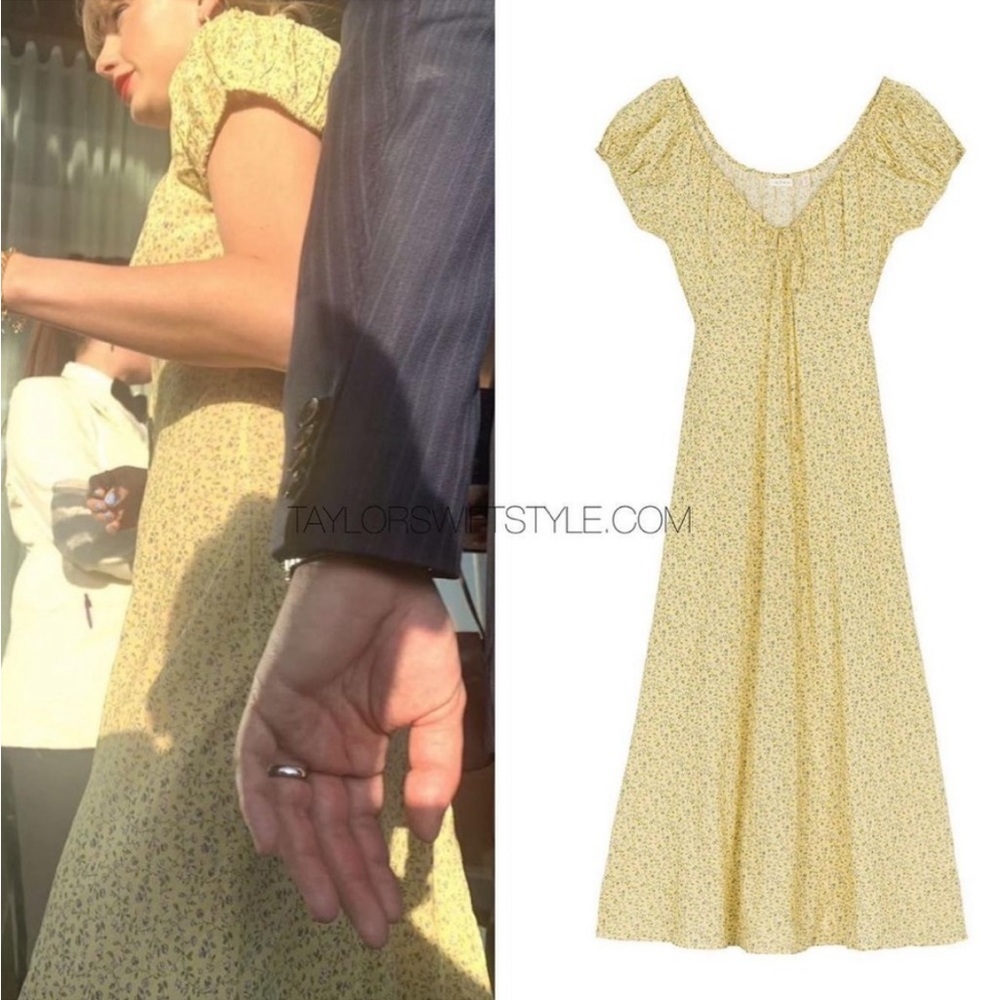 Dôen Sofia Maxi Dress in Moonflower Floral Yellow ASO Taylor Swift